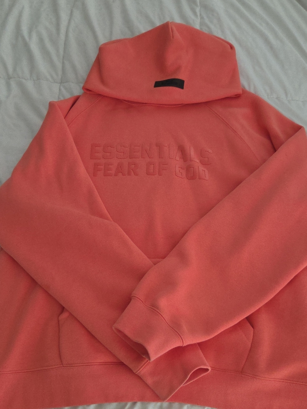Essentials Fear of God Coral Pink Pullover Hoodie